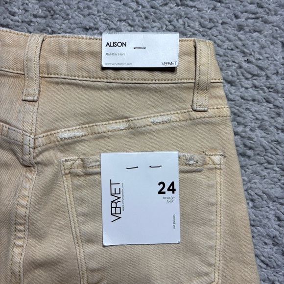 Vervet Jeans Womens 24 Alison Mid Rise Flare Bell Bottoms Stretch Denim BOHO - Picture 5 of 7